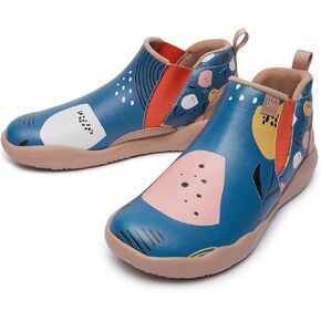 UIN Women's Walking Shoes High Top Ankle Boots Casual Lightweight Comfort Art Painted Fashion Sneaker Granada