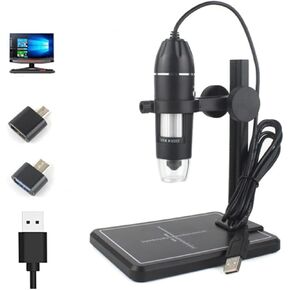 Microscope Accessories Kit Wireless USB Digital Microscope1600X WiFi Handheld Zoom Magnification Camera 8 LED Microscope Slides