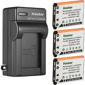 Kastar AC Wall Battery Charger Replacement for Fuji NP-45 NP-45A NP-45B NP-45S Battery, Fujifilm FinePix Z1000EXR FinePix Z1010EXR FinePix Z2000EXR Mini 90 Share SP-2 Cameras