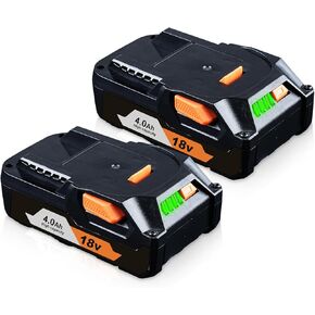 FERRYBOAT 2 Packs 4000mAh 18V R840085 Lithium Battery Replacement for Ridgid 18V Tools Battery Compatible with Ridgid R840087 R840083 R840085 R840086 Cordless Drill Tools