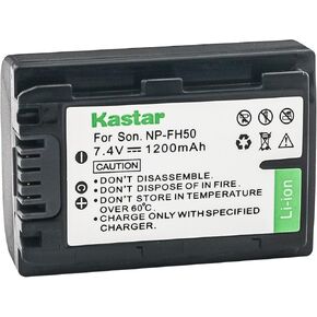 Kastar Battery for Sony NP-FH50 NP-FH40 NP-FH30 NP-FP50 NP-FP51 and Sony A230 A290 A390 DSC-HX1 HX100 HX100V HX200 HX200V HDR-TG1E TG3 TG5 TG7 Camera