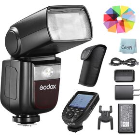 Godox Ving V860III-C V860 III 76Ws 2.4G TTL Flash Speedlight with 2600mAh Li-ion Battery, 0.01-1.5s Recycle Time, LED Modeling Lamp and Xpro-C Flash Trigger Transmitter Kit for Canon Cameras