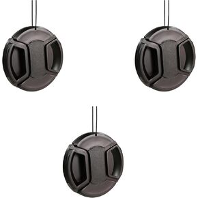 3PC 40.5MM Snap-On Front Lens Cap/Cover Compatible with Canon, Nikon, Sony, Pentax, Samsung, Panasonic, Fujifilm, Olympus All DSLR Lenses