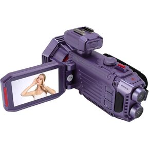 Gugxiom Camera Camera Camera Camcorder ، Ultra HD 4K 50x Zoom Auto Focus Focus Wifi Vlogging Camera ، مسجل فيديو مع شاشة ملونة عالية الدقة (Violet) (Violet)