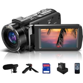 4K فيديو كاميرا كاميرا كاميرا الفيديو 10x بصري 120x Zoom Zoom Vlogging Camera 30mp التركيز التلقائي camcorders مع Tripod 3.0 "