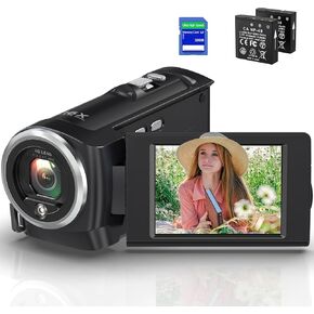 2.7K Video Camera Camcorder QHD 50MP YouTube Vlogging Camera 16X Digital Zoom Webcam