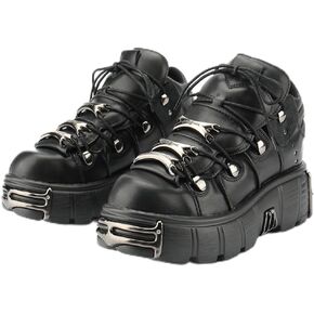 Punk Style Thick Sole Women and Men Shoes Gothic Metal Platform 6cm Vintage Sneakers Shoes Low-top