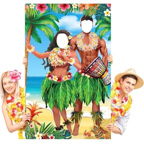 TUDOMRO 6 × 4 قدم صور هاواي الدعائم لافتة الاستوائية LUAU TIKI زوجين لافتة الباب Aloha الحزب النسيج LUAU PHOTH BOOTH