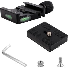 50mm Quick Release Plate Clamp Adapter for Arca Swiss, Aluminum Alloy Camera Mount Gear with 1/4" Screw Compatible with Most DSLR Camera, Tripod, Ball Head, Gimbals, Monopod & Stabilizer