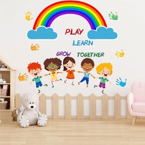 Colorful Inspirational Wall Decals for Kids Bedroom-Motvational Phrase Rainbow Children DIY Wall Art Stickers for Classroom Nursery Playroom-Removable Positive Sayings Lettering Decor