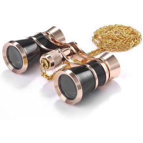 Opera Glasses Binoculars with Chain, 3 X 25 Mini Vintage Binocular, Musical Concert Opera Binoculars for Adults Kids Women in Musical Concert Theater