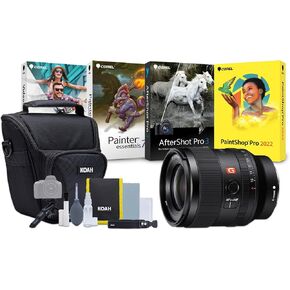 Sony FE 35mm f/1.4 GM Full-Frame Large-Aperture Wide Angle G Master Lens - High-Performance Lens with Nano AR Coating Bundle with Editing Software, 64GB Memory Card, and Camera Case (4 Items)