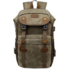 Backpack,Camera Bag SLR Camera Backpack Waterproof Lar Capacity Wax Dyed Canvas Backpack Outdoor Bag