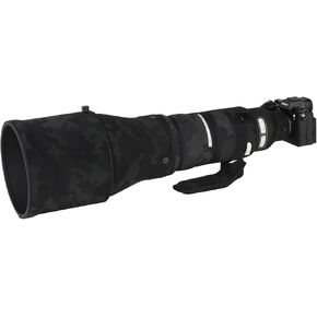 ZZQ&CCF Waterproof Camo Lens Coat for Sigma 300-600mm F4 DG OS Sport Camouflage Lens Rain Protective Cover-#KHMC Black Camo