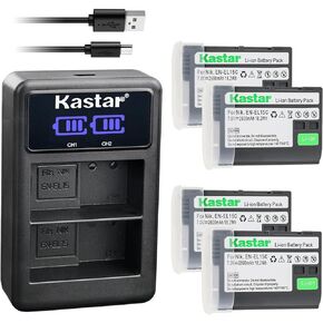 Kastar 2-Pack EN-EL15C Battery and LED2 USB Charger Compatible with Nikon D500 D600 D610 D750 D780 D800 D800E D810 D810A D850 D7000 D7100 D7200 D7500 Z5 Z6 Z6 II Z7 Z7 II Z7Q3 1 V1 DSLR Camera