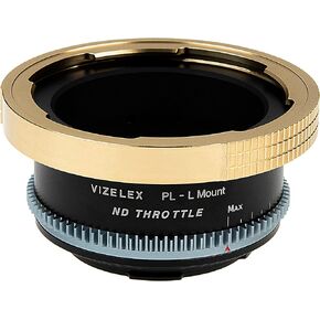محول جبل Cine Cine Vizelex ND-متوافق مع عدسات ARRI PL (قفل إيجابي) إلى كاميرات تحالف L-Mount مع مرشح ND متغير مضمن (2 إلى 8 محطات)
