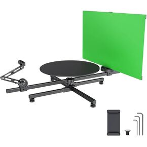 Camera Rotator, 360° Camera Product Shooting 360 Rotation Platform Device, Adjustable Shooting arm + Interface Extension, Photography Turntable Photo Booth
