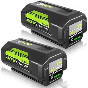 2 حزم 40 فولت 6000mAh OP40601 استبدال البطارية لبطاريات Ryobi 40V متوافقة مع Ryobi 40V ليثيوم أيون البطارية OP4026 OP40602 OP4050A OP4040 OP4030 OP4050 (أخضر)