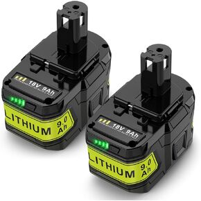 2Pack 6.0Ah 18V P108 Replacement for Ryobi 18V Battery P109 P102 P103 P105 P107 Ryobi ONE+ Cordless Tool Lithium-Ion Battery