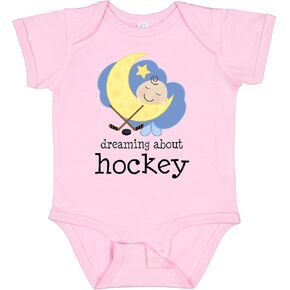 inktastic Dreaming About Hockey Baby Bodysuit