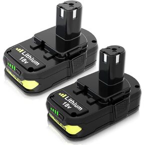 2Pack 3600mAh 18V P102 P108 Li-ion Replacement Battery for Ryobi 18 Volt Battery Lithium-ion Plus Batteries Max P102 P103 P105 P107 P109 P104 Compatible with Ryobi 18Volt Power Cordless Tools(Green)