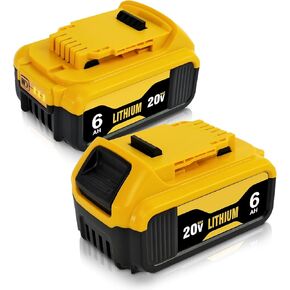 2-Packs DCB206 6.0Ah Replacement Battery for Dewalt 20V Max Battery Compatible with DCB208 DCB207 DCB206 DCB204 DCB203 DCB201 DCB200 Fit for Dewalt DCB200 DCD DCF DCG Series Cordless Power Tools