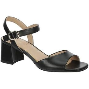 XAPPEAL Hera - Women's Faux Leather Open Square Toe Low Block Heel Dress Sandals