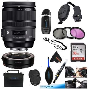 24-70mm f/2.8 DG OS HSM Art Lens to Canon RF-Mount Adapter Kit with Sunshine Photo Advanced Accessories Bundle...