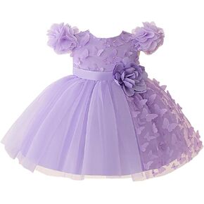 Girl Flower Dress Flower Design Princess Wedding Dress for Toddler and Baby Girl
