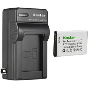 Kastar SLB1137D AC Wall Battery Charger Replacement for Samsung SLB-1137DBattery, Samsung i80, i85, i100, NV11, NV24HD, NV30, NV40, NV100HD, NV103, NV106 HD, Digimax L74 Wide, TL34HD Cameras