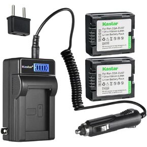Kastar 3-Pack CGA-DU07 Battery and LCD AC Charger Compatible with Hitachi DZ-BD10H, DZ-BX35, DZ-BX35A, DZ-BX35E, DZ-BX37E, DZ-M5000V5, DZ-M7000V5, DZ-M8000V6, DZ-BP7, DZ-BP14, DZ-BP21S