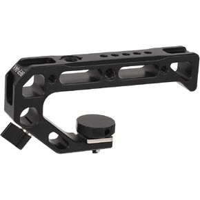 Top Handle, 1/4 and 3/8 Threads, Camera Cage Top Handgrip with 3 Cold Shoe, Universal Video Rig, CNC Aluminum Alloy, to Mount DSLR Camera with Microphone, LED Light, Monitor
