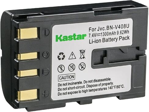 Kastar BN-V408 Battery 2-Pack Replacement for JVC GR-DVF305, GR-DVF505, GR-DVL100, GR-DVL100U, GR-DVL105, GR-DVL105U, GR-DVL107, GR-DVL107U, GR-DVL108, GR-DVL109, GR-DVL120, GR-DVL140 Camera in Saudi Arabia