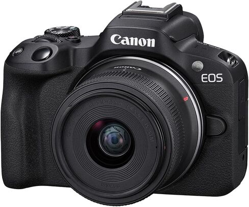 Canon EOS R50 كاميرا بدون مرآة مع RF-S 18-45mm f/4.5-6.3 هي STM و 420-800mm f/8.3 HD Telephoto Zoom Lens + 64 GB Memory + Filters + Tripod + More (30pc Bundle) (متجددة) in Saudi Arabia