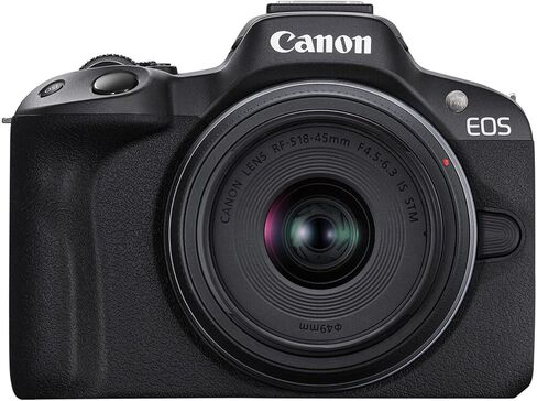 Canon EOS R50 كاميرا بدون مرآة مع RF-S 18-45mm f/4.5-6.3 هي STM و 420-800mm f/8.3 HD Telephoto Zoom Lens + 64 GB Memory + Filters + Tripod + More (30pc Bundle) (متجددة) in Saudi Arabia