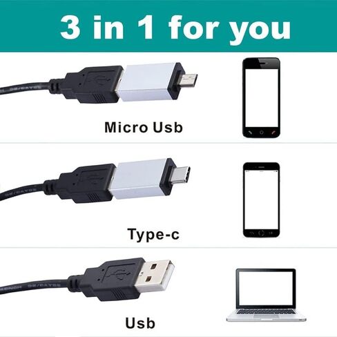 Microscope Accessories Kit Wireless Digital Microscope ، 1600X USB Digital Microscope 3 في 1 Type-C Portable 8 شرائح المجهر الإلكترونية in Kuwait