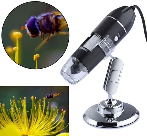 Microscope Accessories Kit Wireless Digital Microscope ، 1600X USB Digital Microscope 3 في 1 Type-C Portable 8 شرائح المجهر الإلكترونية in Kuwait