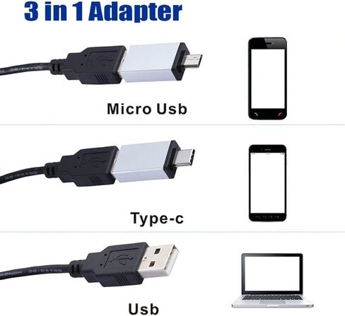 Microscope Accessories Kit 1600x Microscope 3in1 USB المجهر الإلكتروني المحمول مع 8 شرائح مجهر كاميرا تكبير المصابيح in Kuwait