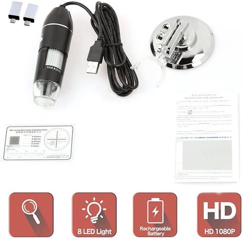 Microscope Accessories Kit 1600x المجهر الرقمي للإلكترونيات 3 في 1 Slids in Kuwait