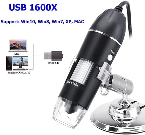 مجموعة ملحقات المجهر 1600X USB الكاميرا المجهرية الرقمية 8 شرائح مجهر Machifier in Kuwait