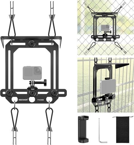 Neewer Magnetic Phone Fence Mount مع ظل متوافق مع iPhone mevo ابدأ GoPro Insta360 DJI Pocket Radar Gamechanger ، ألعاب التنس البيسبول التي تدفق إكسسوارات تصاعد الفيديو ، PA036B in Kuwait