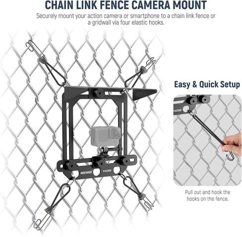 Neewer Magnetic Phone Fence Mount مع ظل متوافق مع iPhone mevo ابدأ GoPro Insta360 DJI Pocket Radar Gamechanger ، ألعاب التنس البيسبول التي تدفق إكسسوارات تصاعد الفيديو ، PA036B in Kuwait