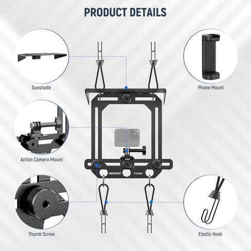 Neewer Magnetic Phone Fence Mount مع ظل متوافق مع iPhone mevo ابدأ GoPro Insta360 DJI Pocket Radar Gamechanger ، ألعاب التنس البيسبول التي تدفق إكسسوارات تصاعد الفيديو ، PA036B in Kuwait