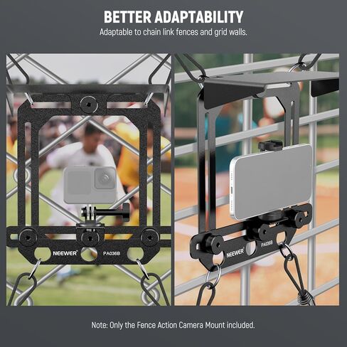 Neewer Magnetic Phone Fence Mount مع ظل متوافق مع iPhone mevo ابدأ GoPro Insta360 DJI Pocket Radar Gamechanger ، ألعاب التنس البيسبول التي تدفق إكسسوارات تصاعد الفيديو ، PA036B in Kuwait