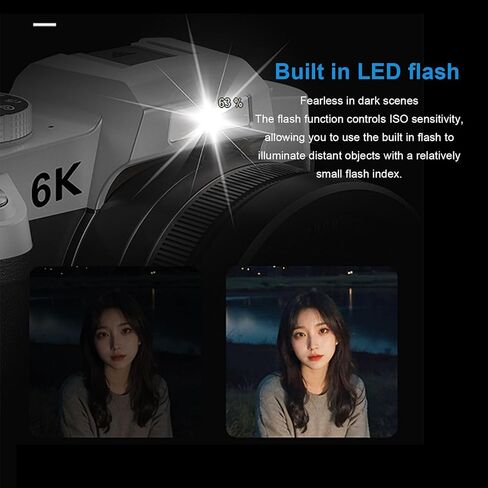 6K 84MP كاميرا رقمية للتصوير الفوتوغرافي ، كاميرا مدونة محمولة مع تكبير 18x ، نقطة ضبط تلقائية التلقائي وتصوير كاميرات WiFi مع فلاش شاشة 3 بوصة 180 درجة للسفر (أسود) in Kuwait
