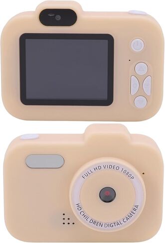 Small Digital Camera Compact Dual Lens IPS Screen Cute Camera for Travel (Khaki) in Kuwait