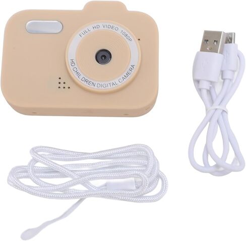 Small Digital Camera Compact Dual Lens IPS Screen Cute Camera for Travel (Khaki) in Kuwait