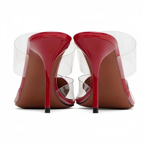 Love Heart Clear High Heeled Sandals for Women Closed Pointed Toe Comfortable Stiletto Mule Slip On Summer Party Prom Shoes in Saudi Arabia
