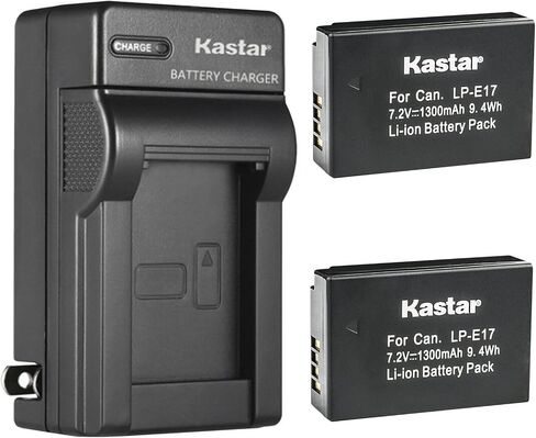 استبدال شاحن بطارية Kastar AC Canon EOS Rebel T8i ، EOS M3 ، EOS M5 ، EOS M6 ، EOS M6 Mark II ، EOS 77D ، EOS 750D ، EOS 760D ، EOS 800D ، EOS 8000D Cameras in Kuwait
