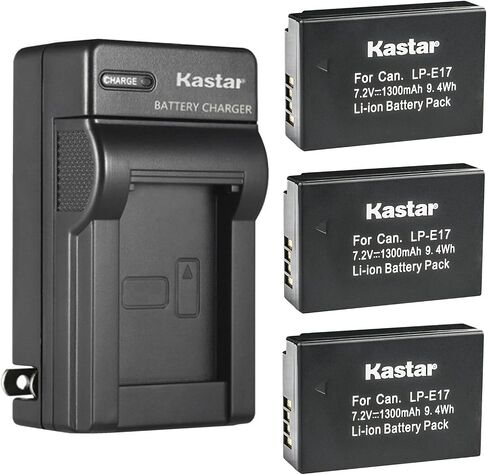 استبدال شاحن بطارية Kastar AC Canon EOS Rebel T8i ، EOS M3 ، EOS M5 ، EOS M6 ، EOS M6 Mark II ، EOS 77D ، EOS 750D ، EOS 760D ، EOS 800D ، EOS 8000D Cameras in Kuwait